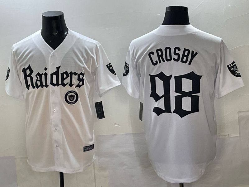 Men 2025 Oakland Raiders #98 Crosby white 6th generation Joint Name Nike Limited NFL Jersey style 011